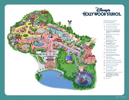 Hollywood studios map
